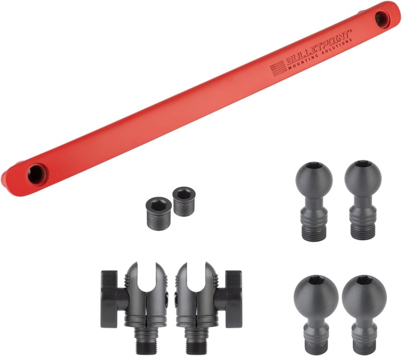 Bulletpoint Mounting Solutions Metal Grab Bar Insert Replacement with 2 Mounting Points Compatible with 2011-2018 Jeep Wrangler JK (Red) - Image 1